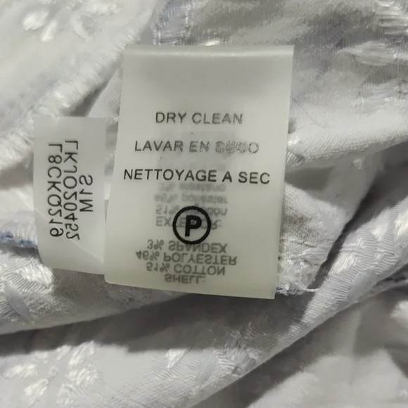 Karl Lagerfeld Women's White Blue Floral Jacquard Print Pants Slacks Size 10 - Picture 12 of 12